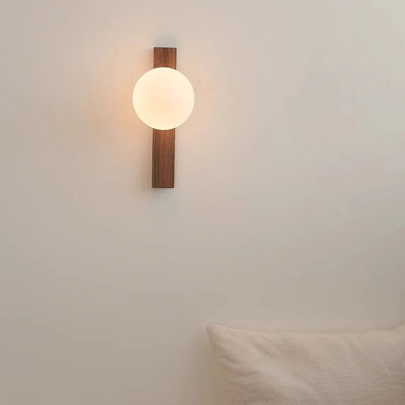 Lampe de chevet bois foncé