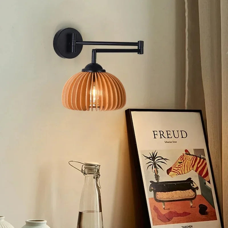 Lampe de chevet bois noir