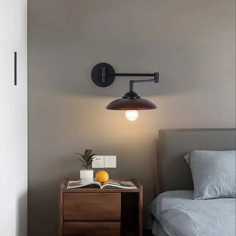 Lampe de chevet bois noir