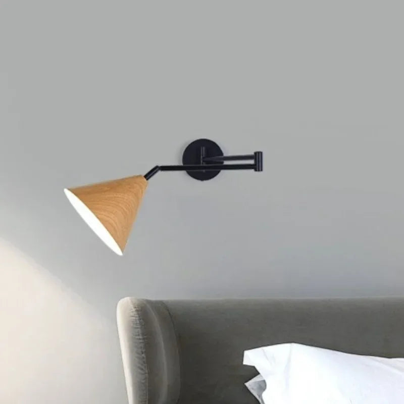 Lampe de chevet bois noir