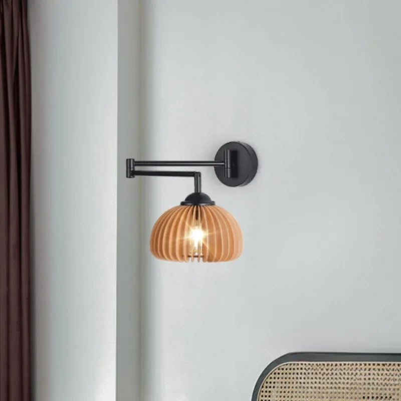 Lampe de chevet bois noir