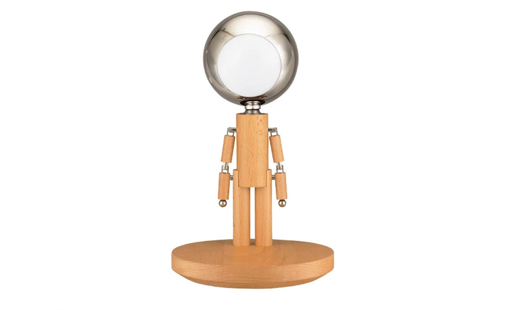 Lampe de chevet bonhomme en bois