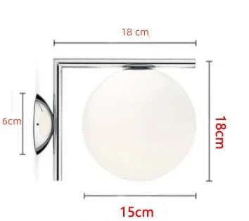 Lampe de chevet boule en verre