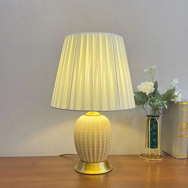 Lampe de chevet céramique blanche