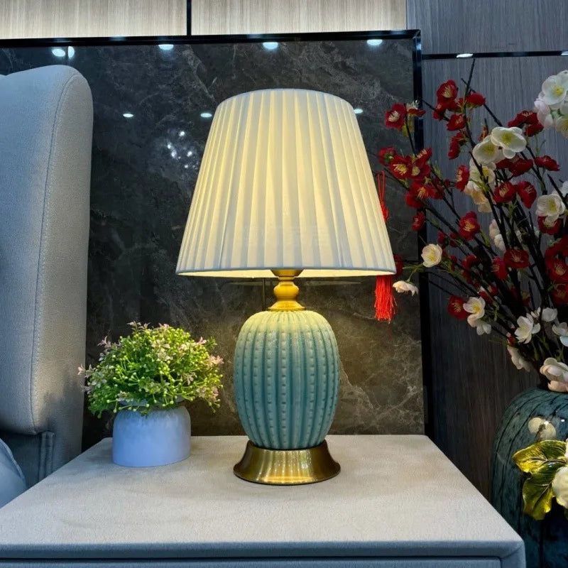 Lampe de chevet céramique blanche 