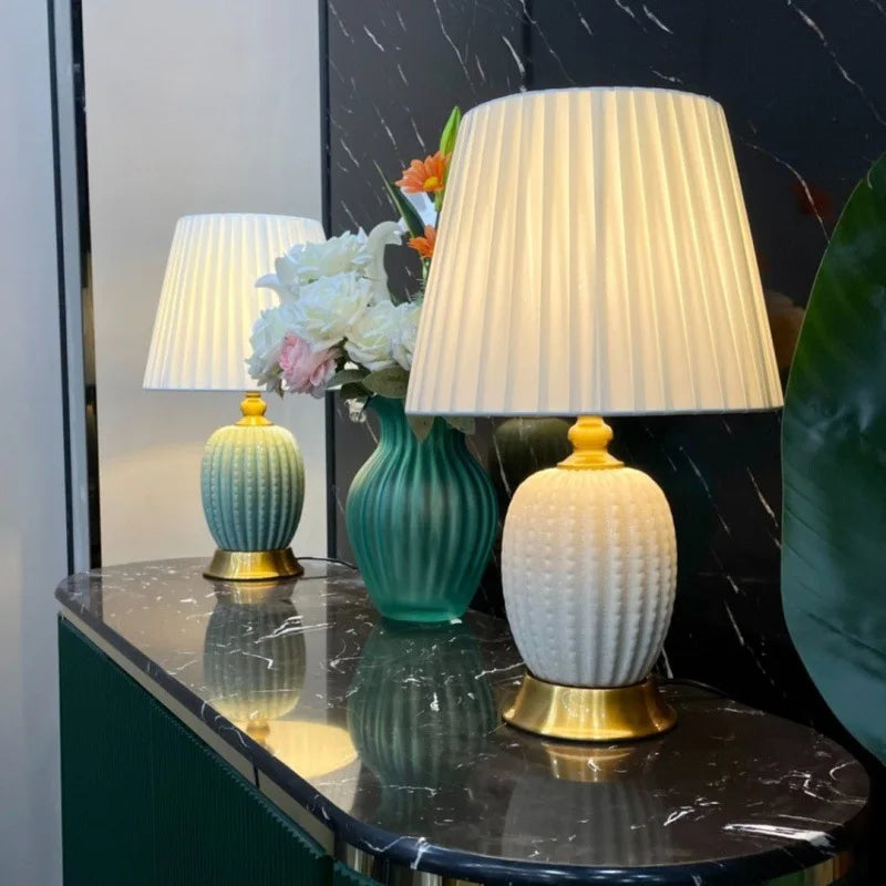 Lampe de chevet céramique blanche