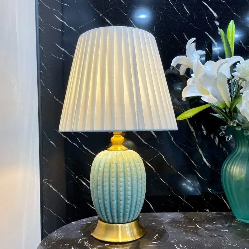 Lampe de chevet céramique blanche