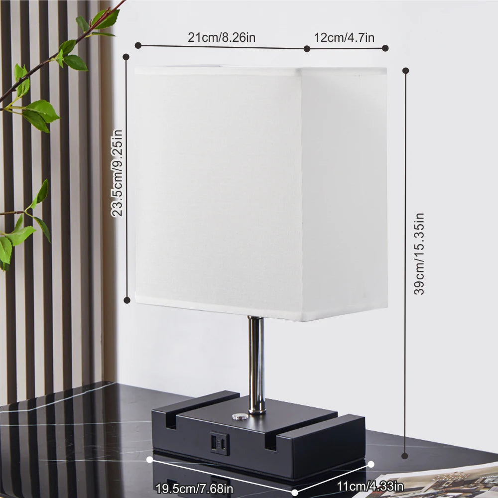 Lampe de chevet chargeur téléphone taille