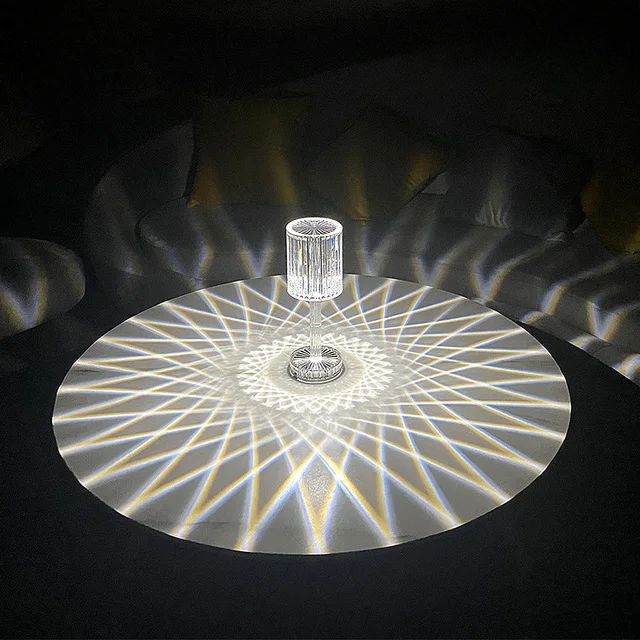 Lampe de chevet cristal tactile blanc