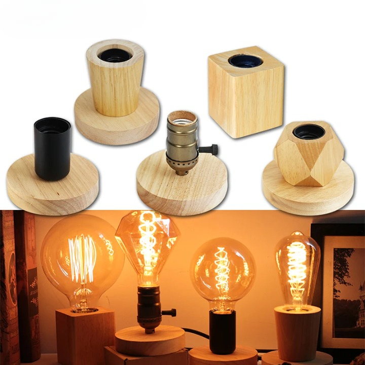 Lampe de chevet design bois