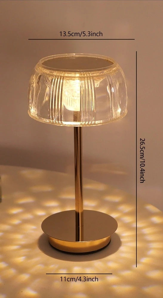 Lampe de chevet dorée tactile