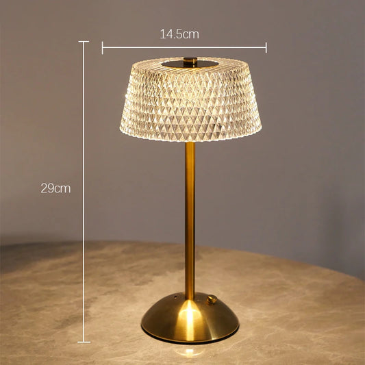 Lampe de chevet dorée tactile 