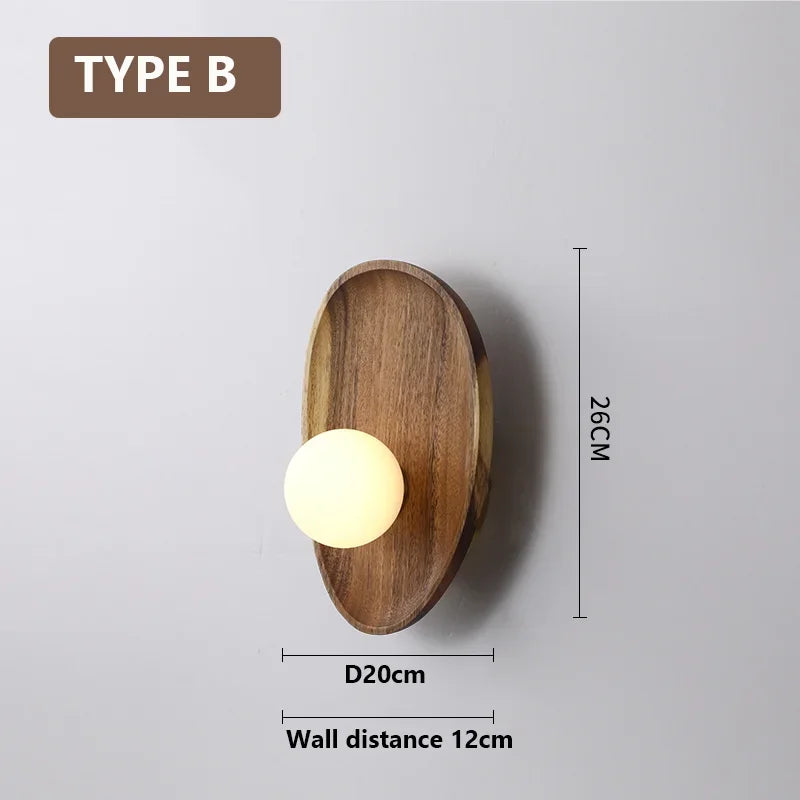 Lampe de chevet en bois naturel