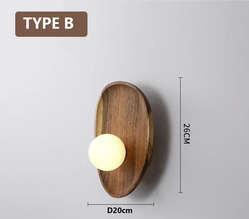 Lampe de chevet en bois naturel
