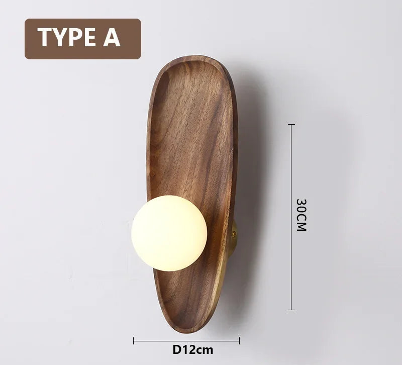 Lampe de chevet en bois naturel