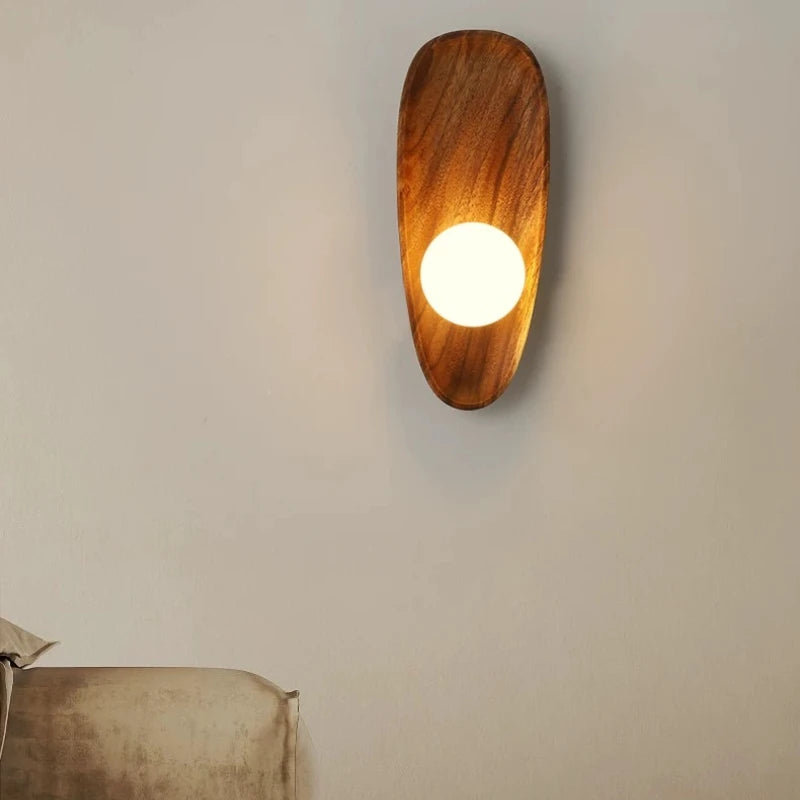 Lampe de chevet en bois naturel