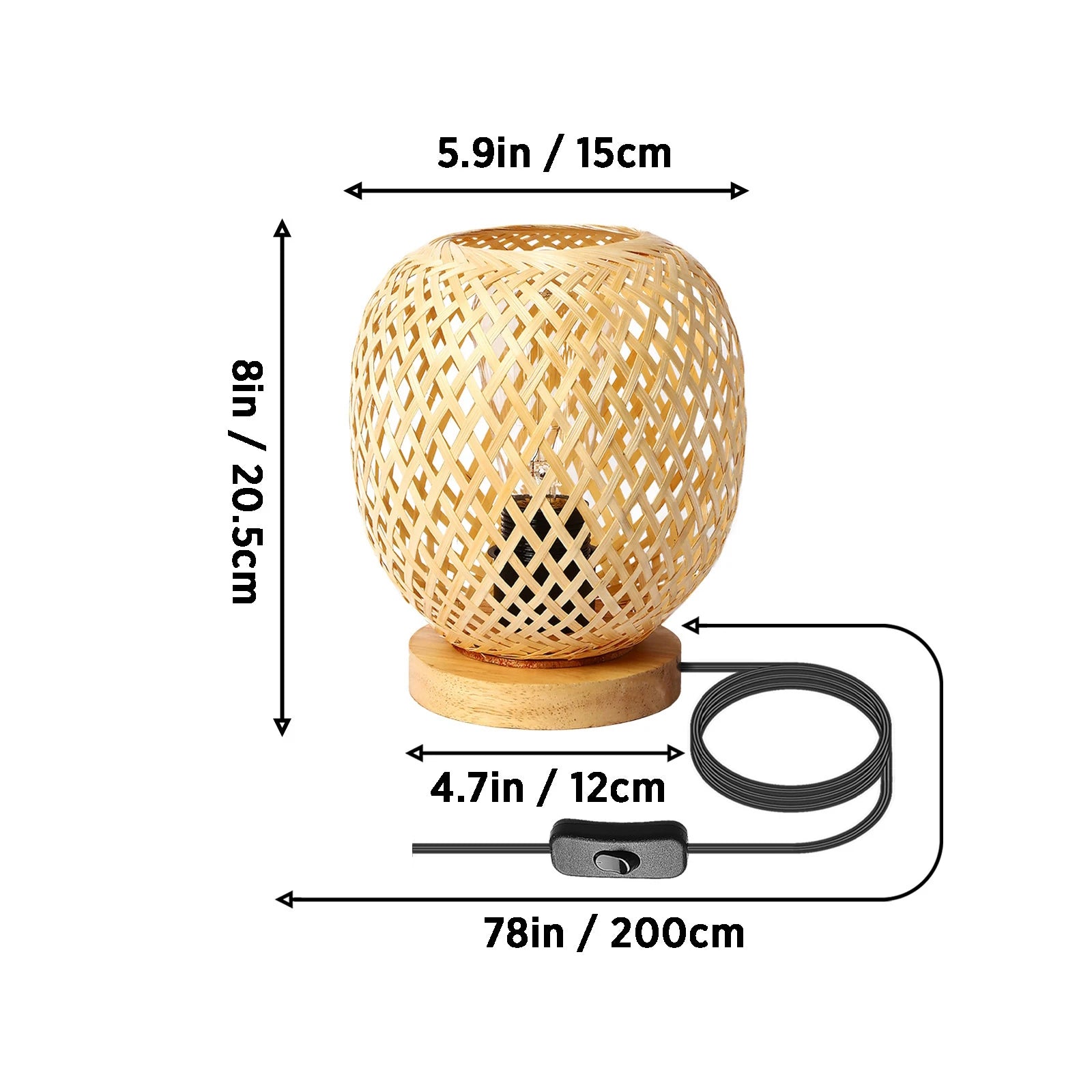 Lampe de chevet en osier