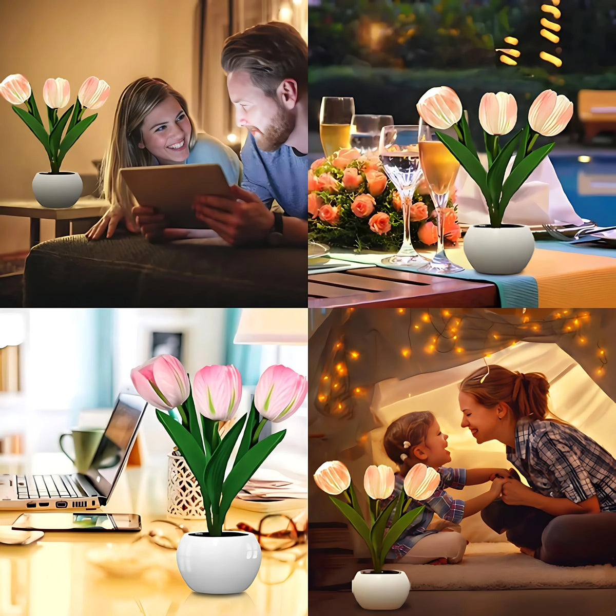 Lampe de chevet fleurs