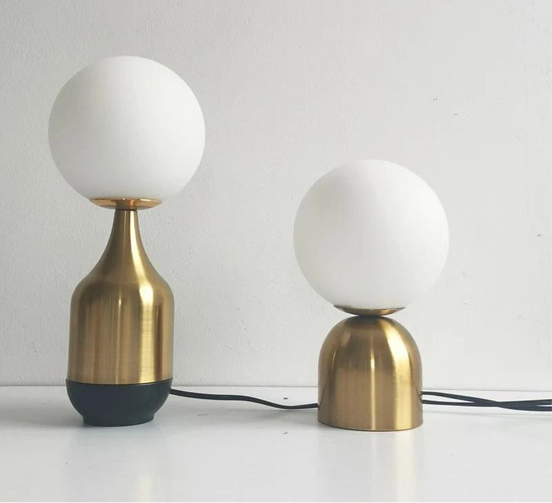 Lampe de chevet laiton et verre