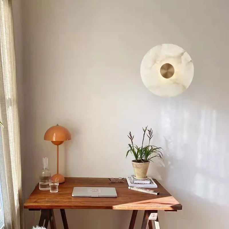 Lampe de chevet marbre blanc