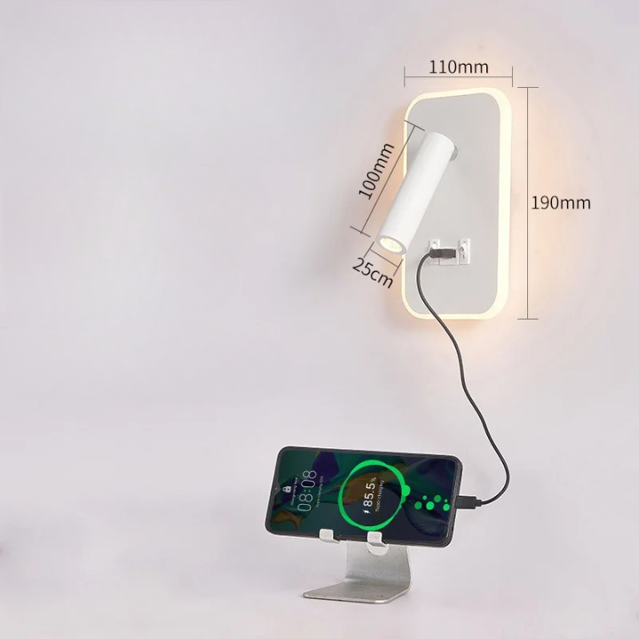 Rectangle blanc avec prise USB