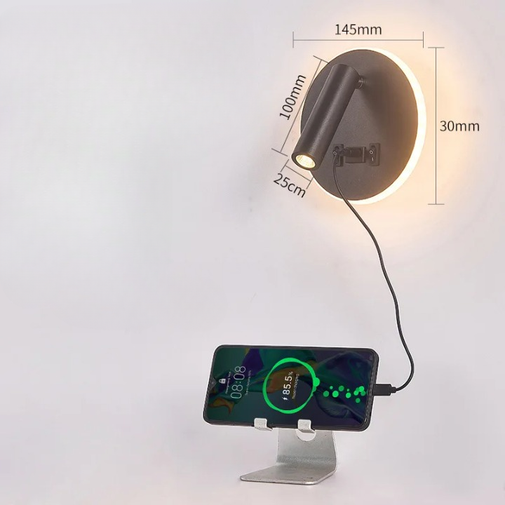 Rond noir avec prise USB 