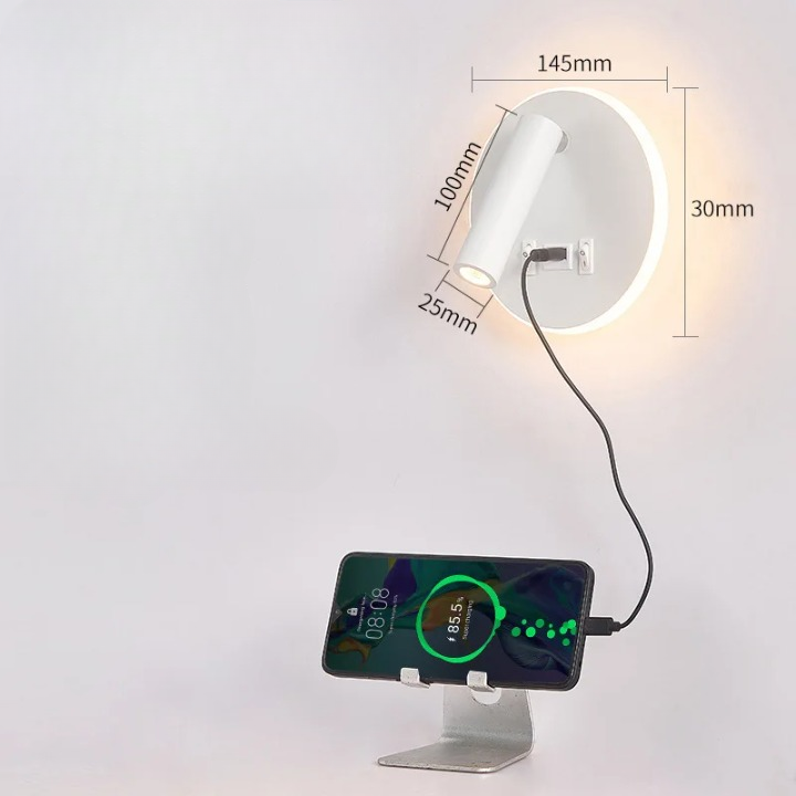 Rond blanc avec prise USB