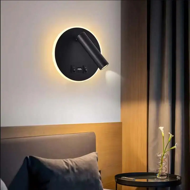 Lampe de chevet mural avec prise