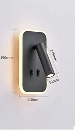 Lampe de chevet mural avec prise - Vignette | Aura Douce 