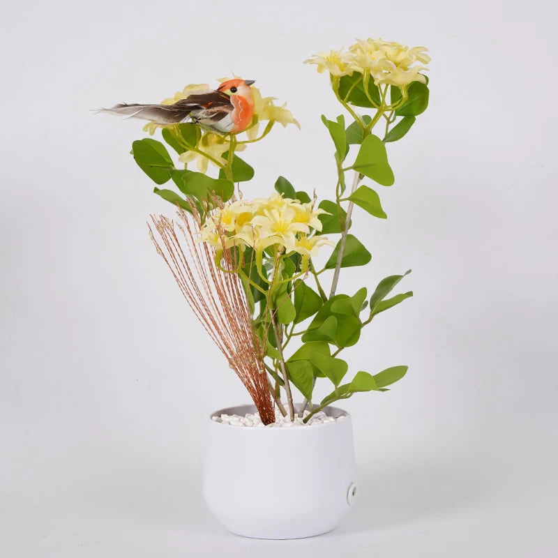 Vert et jaune oiseau rose