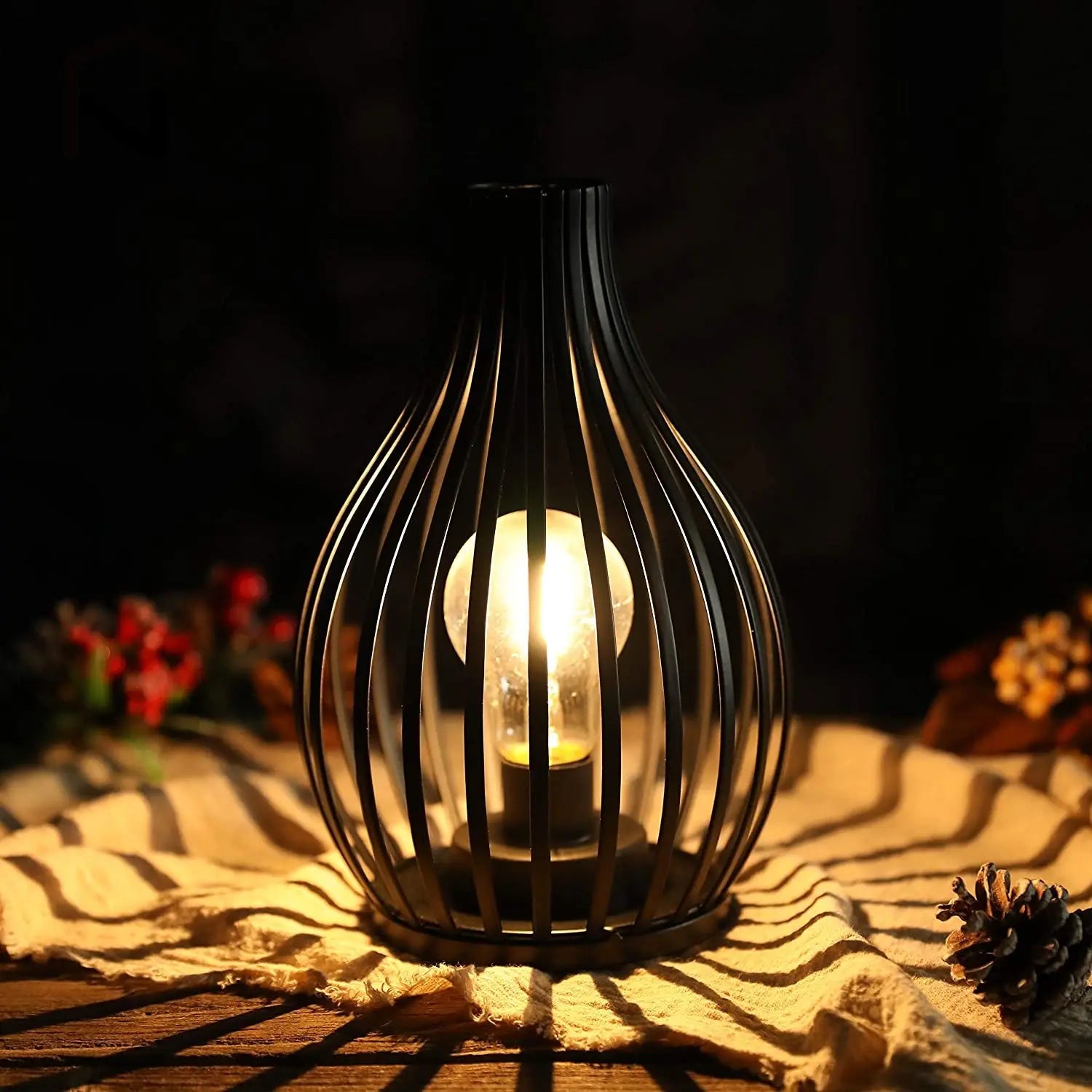 Lampe de chevet noir metal