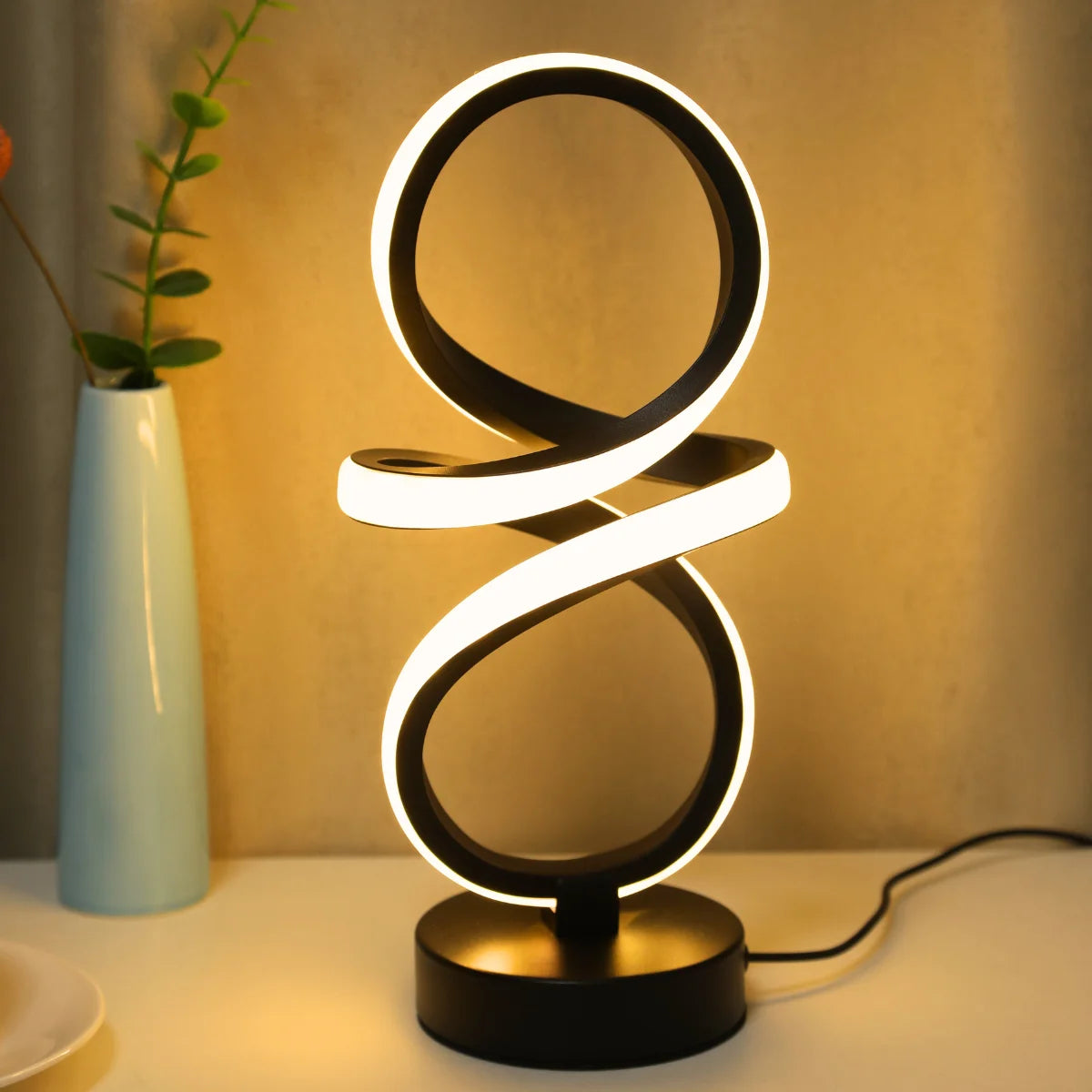 Lampe de chevet noire design