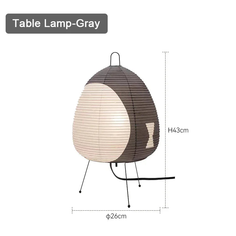 Lampe de chevet papier de riz Grise 
