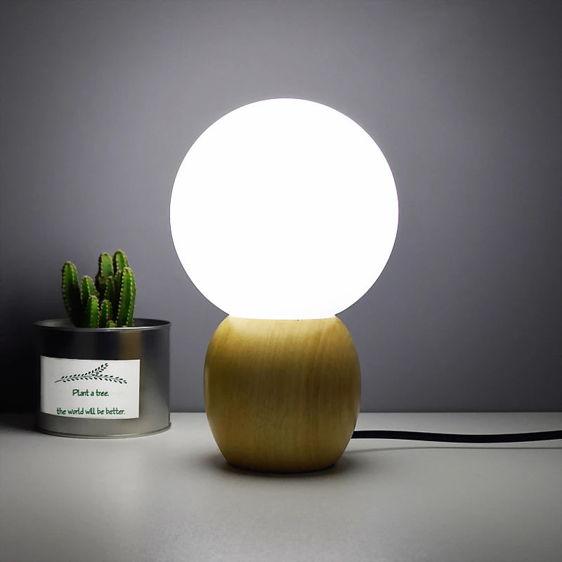 Lampe de chevet pied bois