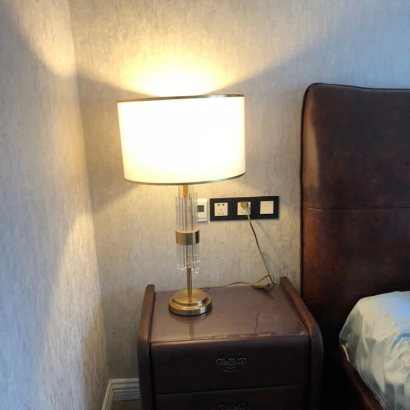 Lampe de chevet pied en verre