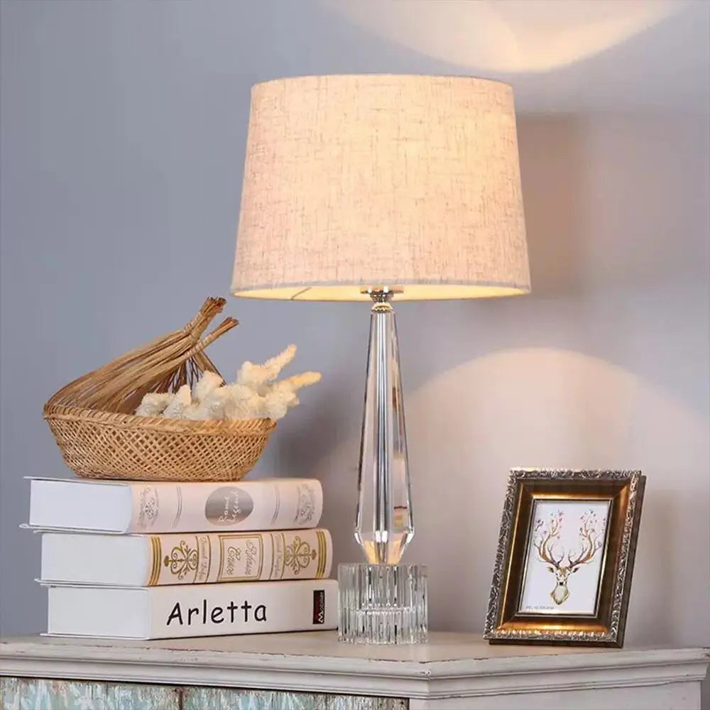 Lampe de chevet pied transparent