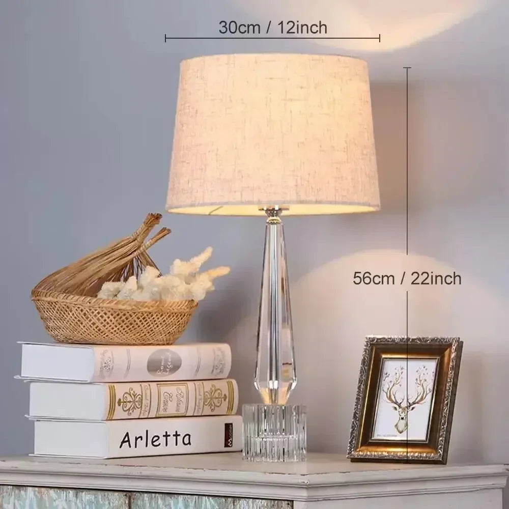 Lampe de chevet pied transparent