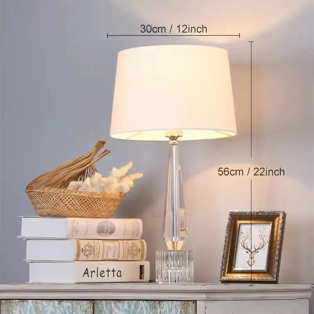 Lampe de chevet pied transparent