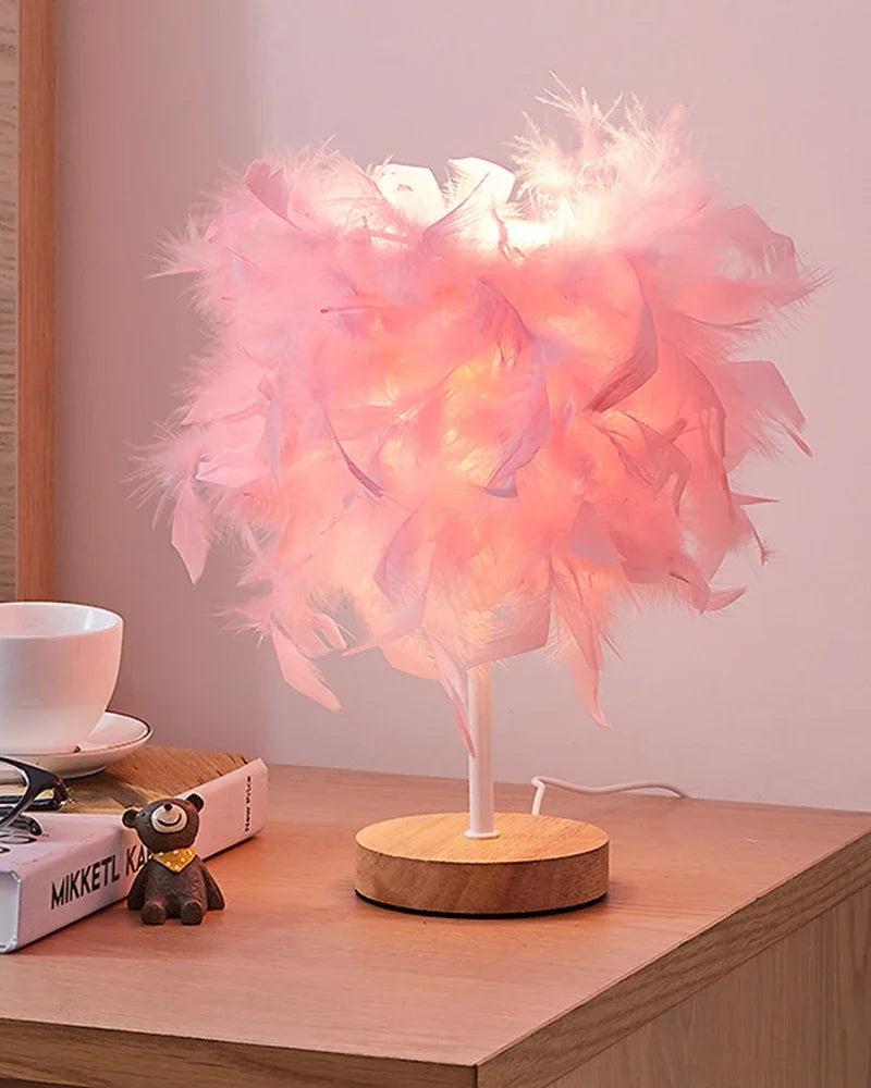 Lampe de chevet plume