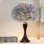 Lampe de chevet plume blanche - Vignette | Aura Douce 