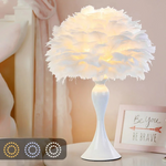 Lampe de chevet plume blanche - Vignette | Aura Douce 