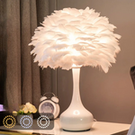 Lampe de chevet plume blanche - Vignette | Aura Douce 