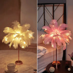Lampe de chevet plume rose - Vignette | Aura Douce 