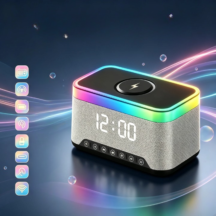 Lampe de chevet reveil chargeur