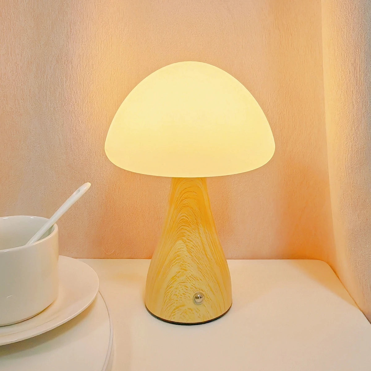 Lampe de chevet tactile bois
