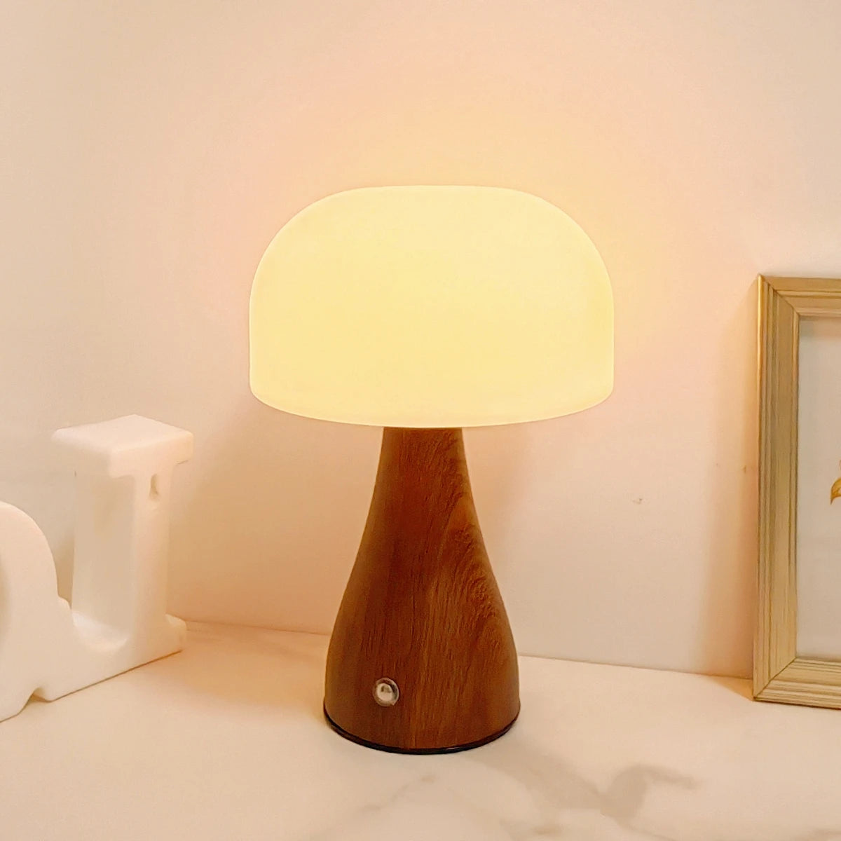 Lampe de chevet tactile bois