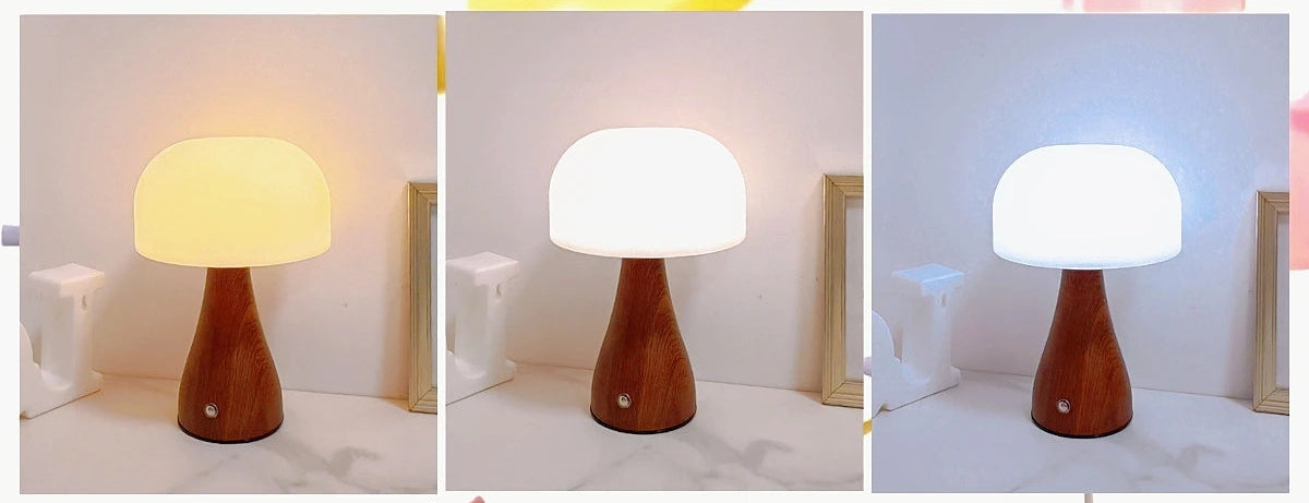 Lampe de chevet tactile bois
