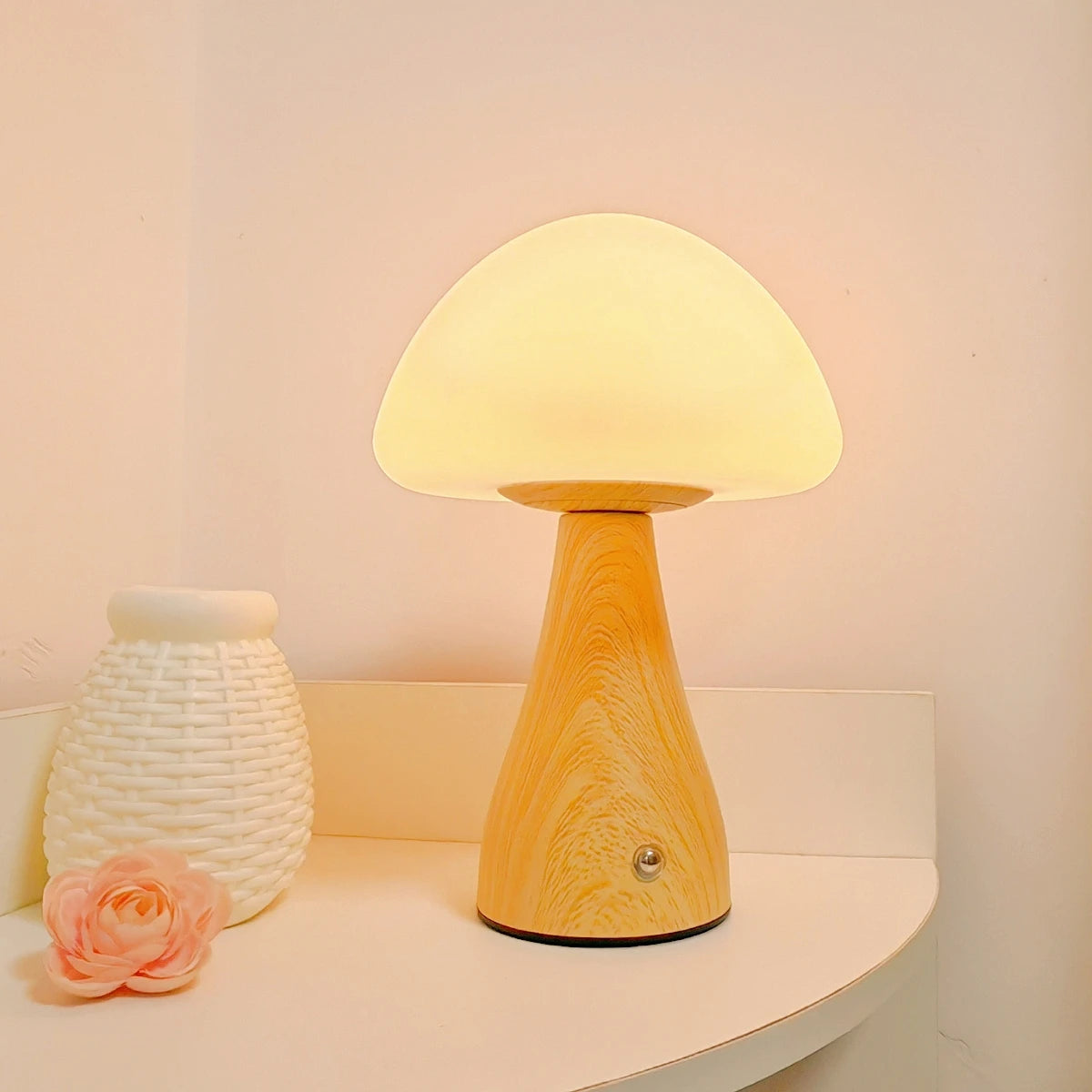 Lampe de chevet tactile bois
