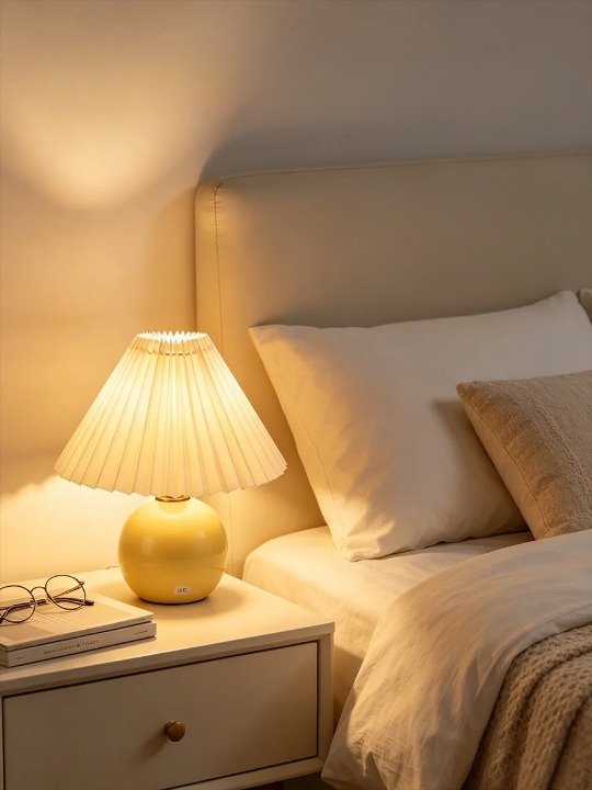 Lampe de chevet terre cuite jaune 