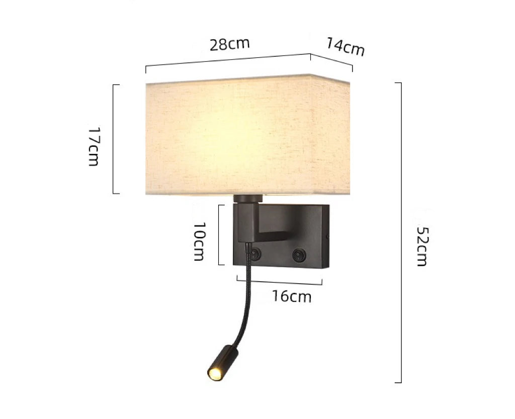 Lampe de chevet tete de lit Noir avec tete 